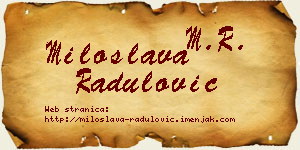 Miloslava Radulović vizit kartica